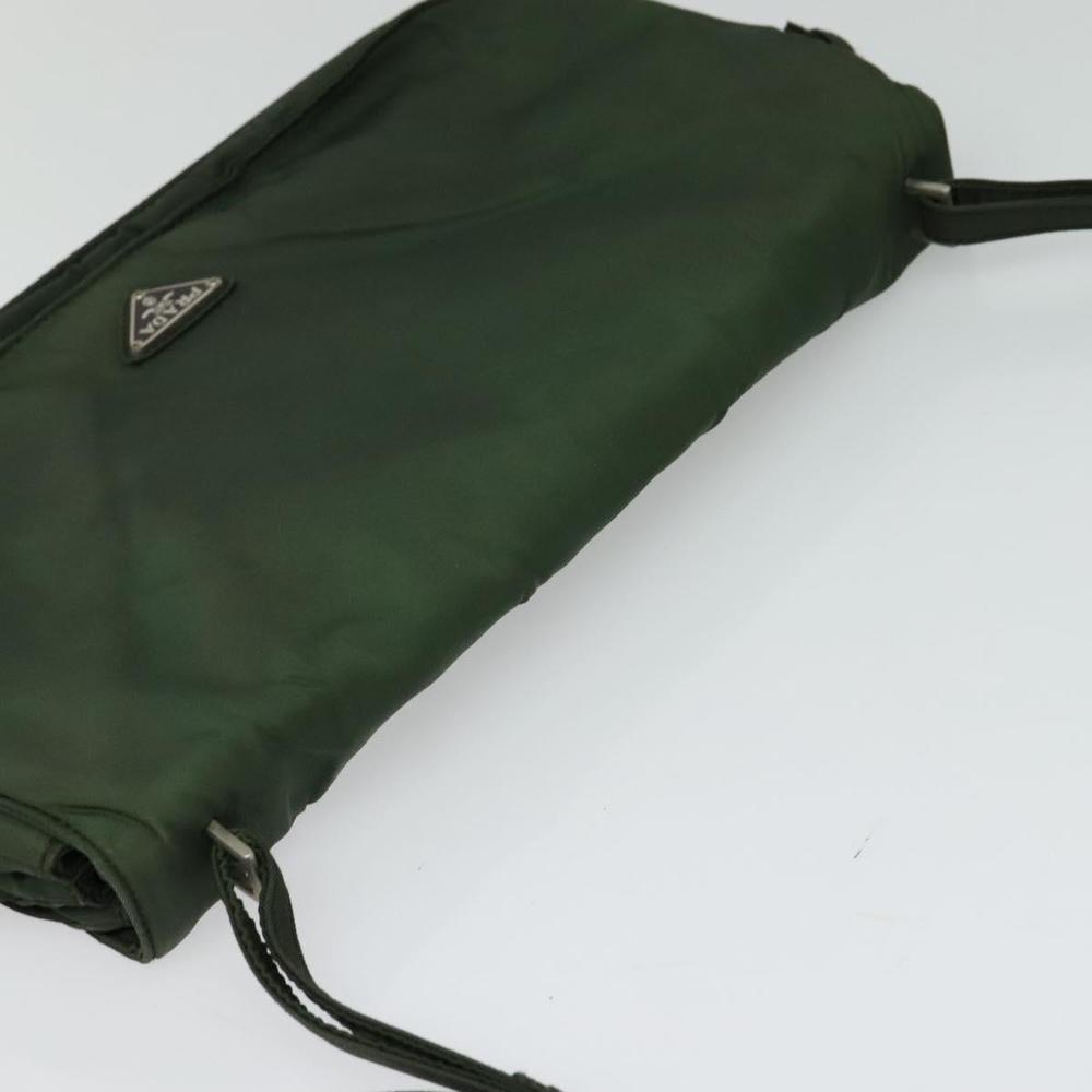 PRADA Shoulder Bag Nylon Khaki Silver Auth bs26048 - Picture 6 of 16